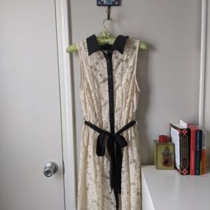 Romantic Lace Sleeveless button up dress